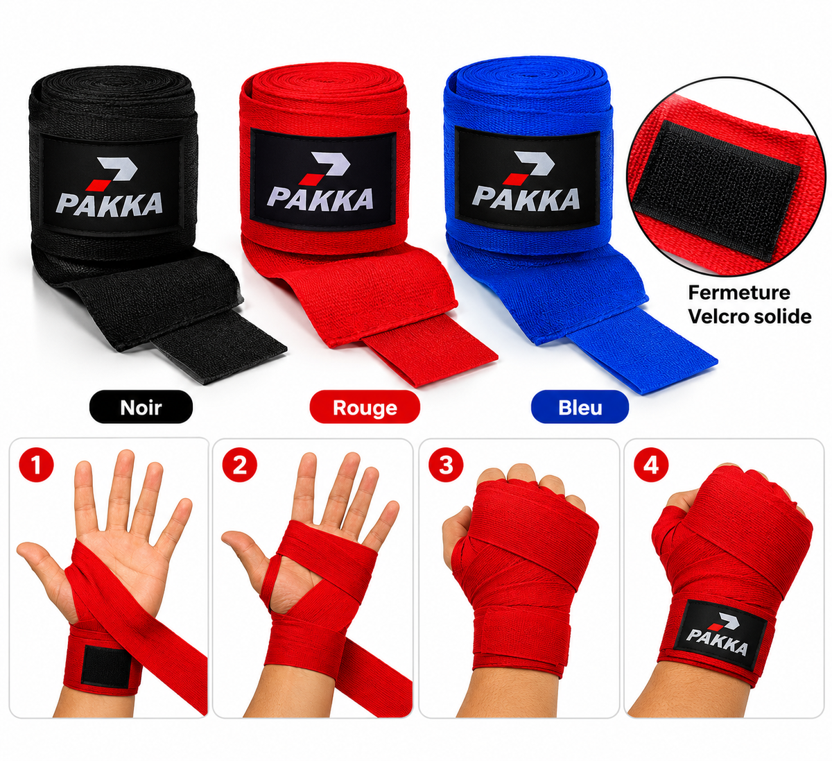Bandes de boxe PAKKA – 3,5 ,1.5,4.5,5.5  mètres