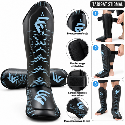 Protège-tibias avec protège-pied – Kickboxing / MMA